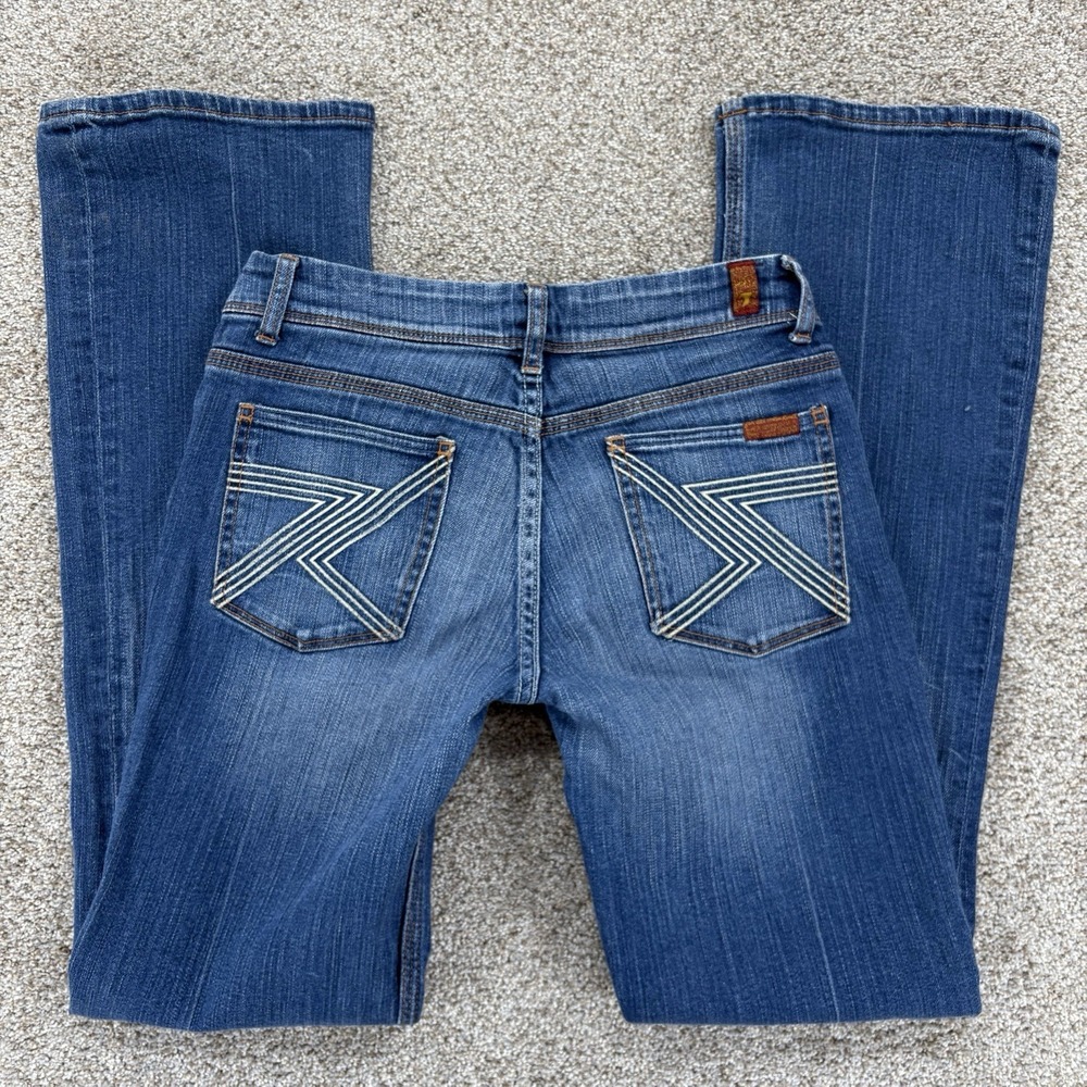 7 For All Mankind Flynt Low Rise Bootcut Jeans Women's 28 Blue Coastal Cowgirl